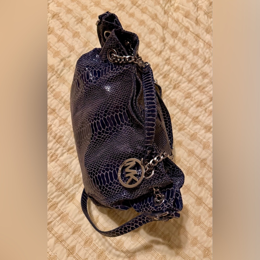 Michael Michael Kors Blue Python Embossed Leather… - image 7